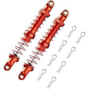 Alloy RC Shocks 100MM & Body Clips for 1/10 1/16 Series RC Crawler Car Alloy Front Rear Shock fit for TRX4 SCX10 D90 Gen7 Gen8 Upgrade Parts