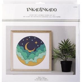 inkadinkado 62-01186 Monstera Plant's Plant's and Kid's Paper Craft Kit ، طوله 5 بوصات ، متعدد الألوان ، 7 قطع
