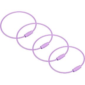 uxcell Cable Key Rings, 6.3"/ 160mm Wire Keychain Twist Loops for Lanyards, Keychains, Luggage Tags, Pink, 4Pcs