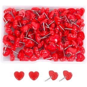 100 PCS دبابيس دفع ، لطيف على شكل قلب على شكل قلب ، مناسبة لمكاتب ملصقات لوحات الألواح النشرة ، إلخ （واضح）