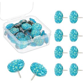 Patikil 50pcs دبابيس دفع الماس ، بريق راينستون تزيين إبهام دبابيس دبابيس لامعة لصالح لوحة النشرة الفوتوغرافية.