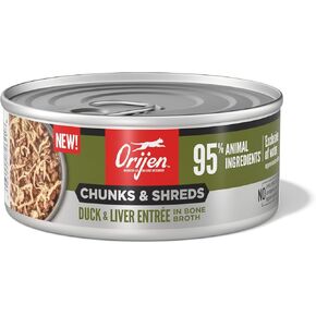 orijen kunks & shreds duck & الكبد entrée ، 5.5 أوقية ، حالة 6 علب