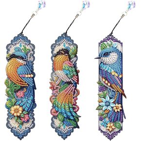 MVVMTOP 4PCS 5D Diamond Art Paints مع قلادة كريستال ، DIY Dreamcatcher و Bird ، Pecial Shape Crystal Diamond Art Bongks لعشاق الكتب