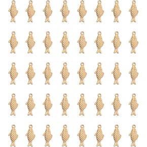 50 PCS سحر السمك للمعادن الحرفية 2 × 0.9 × 0.3 سم معلقات حيوانات بحر المحيط اللطيفة لمجوهرات صنع المجوهر
