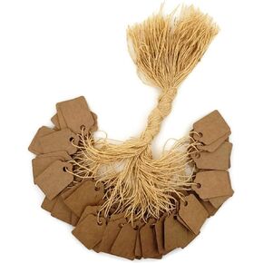 100 PCS Kraft Gift Warks Tags Tagms Tarks Display Tagms Strung for Crafts and Gifts. تخصيص وسعر سلعك (5/8 "× 15/16")