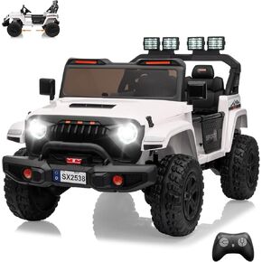 ركوب 2 مقاعد على سيارة للأطفال ، وركوب الطاقة الكهربائية 24V على لعبة الشاحنة مع التحكم عن بعد ، وجسم سيارة قابل للتعديل ، والتعليق ، 3 سرعات ، مصابيح LED ، الوردي in Kuwait