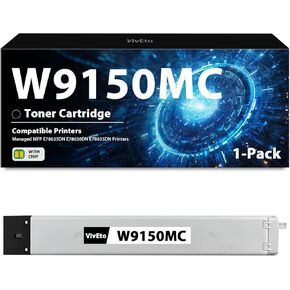 W9150 W9150MC Black Toner Cartridge (with Chip) Replacement for HP W9150MC Toner Cartridge Works with Color Laser Managed MFP E78635dn E78625dn E78630dn Printers, 1 Pack W9150MC Black Cartridge