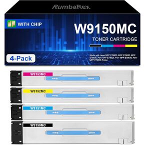 W9150MC W915151MC W9152MC W9153MC خرطوشة الحبر 4-Pack (أسود سايان أرجواني أصفر) بديل لخرطوشة الحبر HP W9150MC مع MFP E78625DN E78630DN E78635DN INK