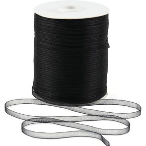 Mayreel 1/4 بوصة شمبانيا الذهب شرير orgonza شريط رفيع خفيف الذهب لحرف معلقة علامات دعوات الزفاف غلاف 500 ياردة