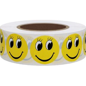Hybsk 1 "Round Round Happy Happy مع رموش ملصقات Happy Circle Circle Teacher 1000 Total Per Roll