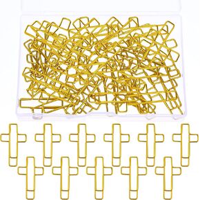 50 PCS Clips Gold Paper Clips Cross Paperclips Small Lundmarks Clips Cute Bible Journal Paperclips مقاطع ورقية زخرفية أنيقة لمدرسة مكتب المنظمات المنزلية.
