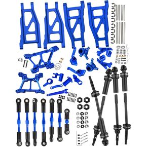 RC Upgrades Part for 1/10 Slash Stampede 4x4 (VXL),Alloy Suspension Arm,Driveshaft,Caster Block,Steering Blocks,Rear Stub Axle Carriers,Shock Towers,Turnbuckles,Hex Hub Adapters,Navy Blue