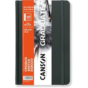 Canson Graduate Sketch Hardback Book 52sh/104p 140g portraitbooks ، 5.5x8.5 '' - 14x21.6 cm ، White