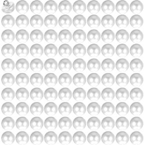 100 PCS White Pearl Buttons with Shank, 10mm Round Faux Plastic Half Pearl Button with Loop Decorative Sewing Buttons for Clothes Shirt Dress Sweater Shawl Decorations DIY Crafts