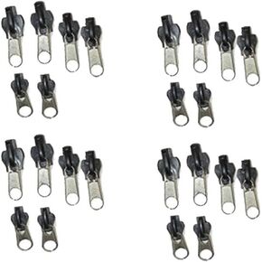 24pcs أسود Universal First First Zipper Kit استبدال Zip Slider Slider Shippers فنون التصميم والحرف والخياطة والشرح ومفاهيم الخياطة واللوازم