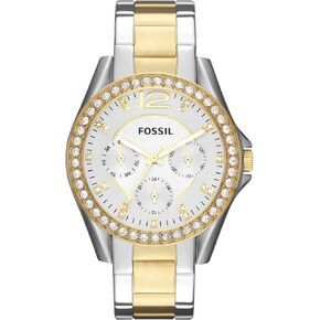 Fossil Women's Riley Quartz Stainless Steel Multifunction Watch, Color: Rose Gold Glitz (Model: ES2811)