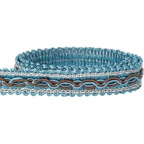 15.86 Yards Blue Fringe Woven Braided Gimp Trim Polyester Upholstery Trimming Braid Lace Fabric Decorative Ribbon Roll for Jewelry Making Sewing Clothes Costumes Curtain Accessories Crafts