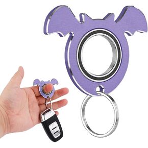سلسلة مفاتيح السلسلة الدوارة ، سلسلة مفاتيح الغزل المعدنية على شكل خفافيش Karambit Fidget Ring لعبة جديدة للبالغين الرجال النساء