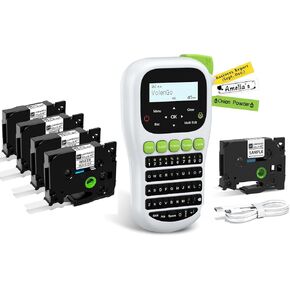 Portable Labeler with Backlit-LCD Multi-Templates, Handheld Wire Label Makers, TZe-231 Label Maker Tape Replacement for Brother P-Touch Tape Refill, 4 Pack