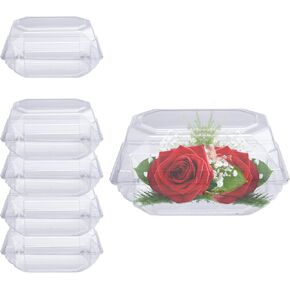 Curtis Wagner Plastics CW-543 صناديق زهرة واضحة (5 عبوات) الحجم 4.5 "× 3.75" × 3 "|