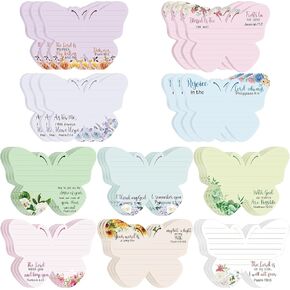 Thenshop 30 Pcs Church Christian Sticky Notes Gifts Bulk for Women Christian Gifts Religious Prayer Butterfly Notepads Bulk Church Gifts for Message Reminder Schedules Office Supplie