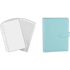 Antner 12 قطعة A5 Binder Mobicets حزمة | A5 PU Leather Notebook Binder (Mint Blue)