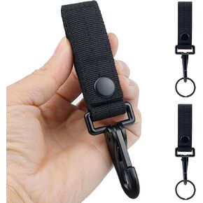 2 Pack 2" Molle Strap Clip Tactical Gear Carabiner Glove Clips Belt Key Chain Holder Keychain Snap Hooks Backpack Accessories (Nylon, Black) in Kuwait