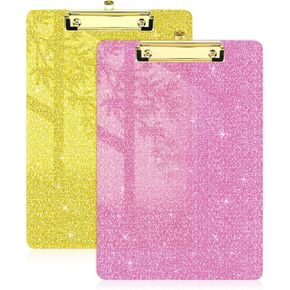 2 PCS Plitter Clitboards A4 LETTER SIZE 12.6 "× 9" الحافظة الأكريليك ، لوحة قصاصات ذهبية كبيرة ، ألواح مقطع للصف الفصول الدراسية ، المكتب ، اللوازم المدرسية