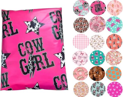 Poly Mailers - 25 Pack, Waterproof, Trendy Chick Mailers 3.15 mil - Heavy Duty, Tear Resistant Mailing Envelopes for small businesses | Cute Shipping Bags for clothing (Wild Wild West, 10x13) in Saudi Arabia