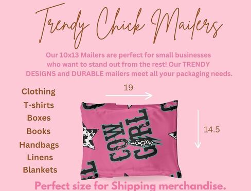 Poly Mailers - 25 Pack, Waterproof, Trendy Chick Mailers 3.15 mil - Heavy Duty, Tear Resistant Mailing Envelopes for small businesses | Cute Shipping Bags for clothing (Wild Wild West, 10x13) in Saudi Arabia