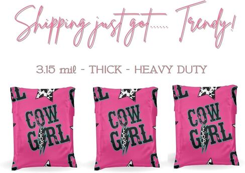 Poly Mailers - 25 Pack, Waterproof, Trendy Chick Mailers 3.15 mil - Heavy Duty, Tear Resistant Mailing Envelopes for small businesses | Cute Shipping Bags for clothing (Wild Wild West, 10x13) in Saudi Arabia