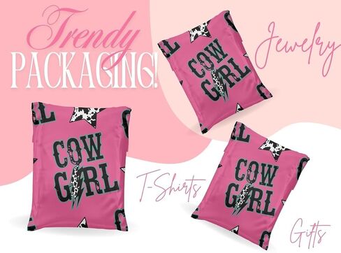Poly Mailers - 25 Pack, Waterproof, Trendy Chick Mailers 3.15 mil - Heavy Duty, Tear Resistant Mailing Envelopes for small businesses | Cute Shipping Bags for clothing (Wild Wild West, 10x13) in Saudi Arabia