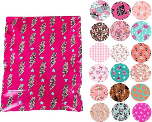 Poly Mailers - 25 Pack, Waterproof, Trendy Chick Mailers 3.15 mil - Heavy Duty, Tear Resistant Mailing Envelopes for small businesses | Cute Shipping Bags for clothing (Wild Wild West, 10x13) in Saudi Arabia