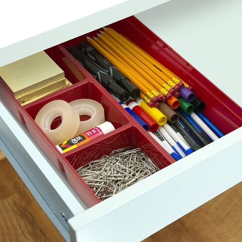 Glad Plastic Drawer Storage Tray – Heavy Duty Organizer Bin for Home, Kitchen, Bath, Bedroom, Office | Non-Slip Feet, 13" x 3", Clear in Saudi Arabia