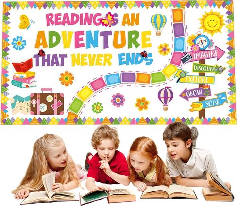 Honoson 71 Pcs Construction Bulletin Board Decorations Road to Success Bulletin Boards Construction Inspirational Classroom Decors for Library Classroom Positive Chalkboard Wall Decor(Road) in Saudi Arabia