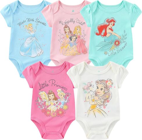 Disney Minnie Mouse Fabulous 5 Pack Girls Bodysuits for Newborns Babys and Infants in Saudi Arabia