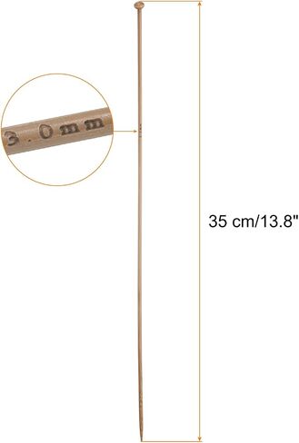 HARFINGTON 3mm Bamboo Knitting Needle Straight Single Pointed 13.8 Inch Long Wooden Sweater Knitting Needles US Size 2.5 for Yarn Beginners Hand Sock DIY in Saudi Arabia