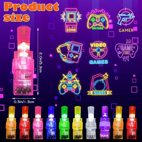 24Pack Video Game Party Favors LED Finger Lights,Gamer Birthday Party Decorations Supplies Glow in the Dark Light Up Toys Gifts Bulk for Kids Boy Girl Classroom Prizes, Fun Gifts in Saudi Arabia