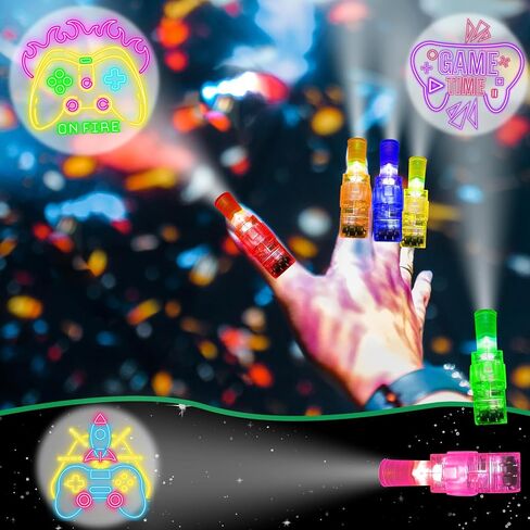 24Pack Video Game Party Favors LED Finger Lights,Gamer Birthday Party Decorations Supplies Glow in the Dark Light Up Toys Gifts Bulk for Kids Boy Girl Classroom Prizes, Fun Gifts in Saudi Arabia
