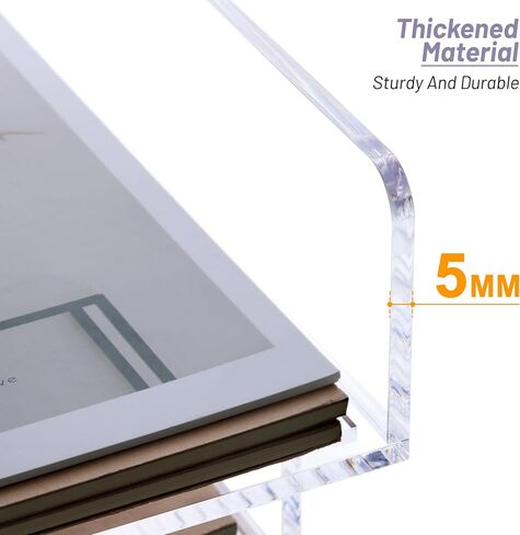 SANRUI Acrylic Paper Tray Organizer for Desk,Desk Organizers and Accessories,2 Pack Stackable Paper Organizer for Letter,Documents,Books,Magazines Crystal-Clear File Organizer in Saudi Arabia