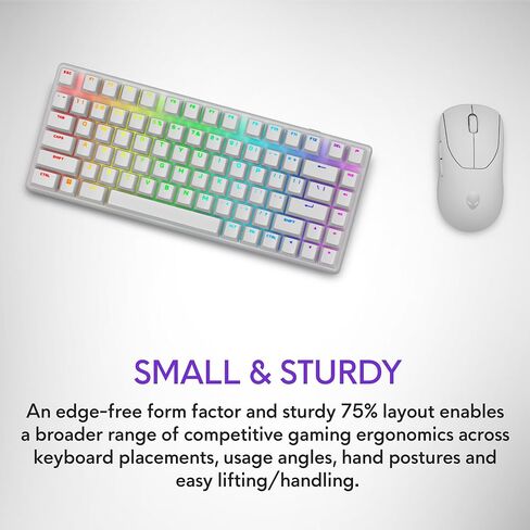 Alienware Pro Wireless Gaming Keyboard - Bluetooth 5.1/2.4 GHz Radio Frequency Connectivity, Linear Mechanical, Hot-swappable switches, Tri mode connectivity, Adjustable Height - Dark Side of the Moon in Saudi Arabia