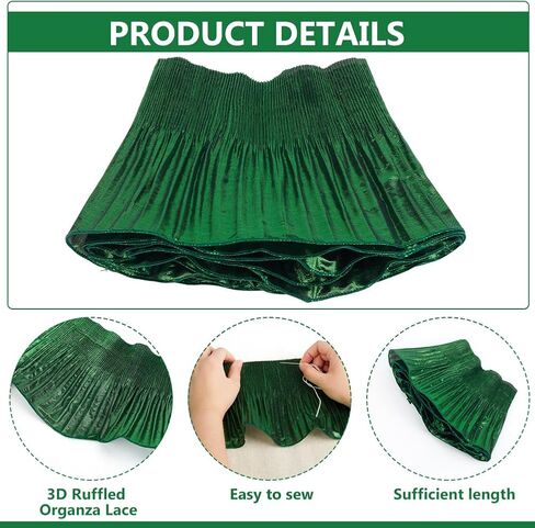 FINGERINSPIRE 3 Yard 3D Gradient Pleated Ruffle Lace Trim 6.1inch Wide Dark Slate Gray Ruffle Pleated Chiffon Trim Decorative Ruffled Ombre Lace Tulle Ruffle Lace Trim for Bridal Wedding Sewing Craft in Kuwait