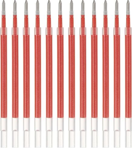تعبئة Patikil Gel Pen ، 12 PCS 0.8mm نقطة متوسطة بريق تلوين قلم الحبر استبدال عبوات قابلة للتراجع عن أقلام كتابة الرسوم الجماعية للدراسة الدراسية لوازم الدراسة الأحمر ، الأحمر in Kuwait