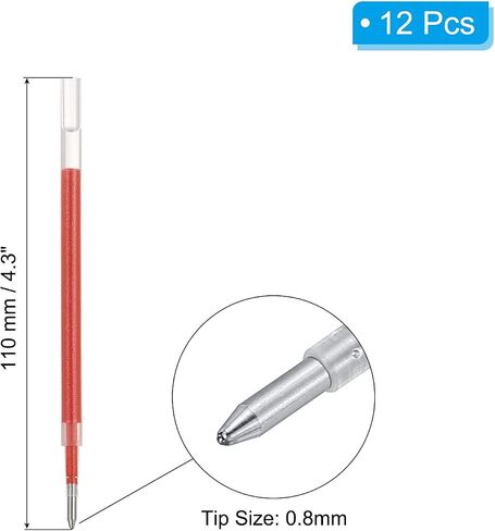 تعبئة Patikil Gel Pen ، 12 PCS 0.8mm نقطة متوسطة بريق تلوين قلم الحبر استبدال عبوات قابلة للتراجع عن أقلام كتابة الرسوم الجماعية للدراسة الدراسية لوازم الدراسة الأحمر ، الأحمر in Kuwait