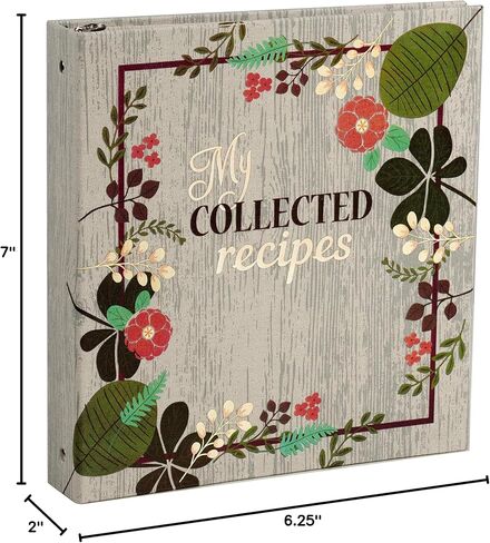 Meadowsweet Kitchens Recipe Card Holder Cookbook Mini 2 Ring Binder Organizer - Recipe Binder Cook Book w/ 25 4 x 6 Cards, 50 Clear Card Sleeves, & 9 Card Dividers (Fabric Covered, Vintage Flowers) in Saudi Arabia