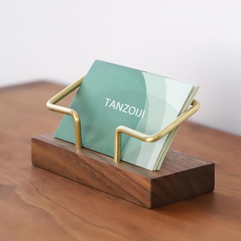 حامل بطاقة الأعمال الخشبية لبطاقة عرض بطاقة العمل مكتب سطح المكتب Stand for Office Tabletop (خشب الجوز الأسود) in Saudi Arabia