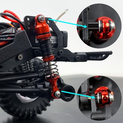 RC Absorber 53 مم مخمدات 4pcs لـ Redcat Ascent 18 ترقية 1/18 Scale RC Crawler Car Accessories ، Black in Kuwait