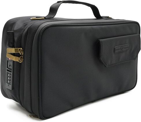 Large Storage Case with TSA Combination Lock, Removable Tray, Carbon Lining XL Medicine Storage Box for Travel and Home, Portable Secured Box Organizer Divider Accessories, Medicine Jars Lockable Bag in Saudi Arabia