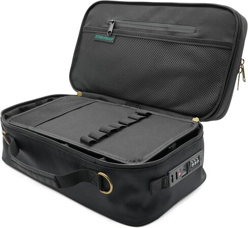 Large Storage Case with TSA Combination Lock, Removable Tray, Carbon Lining XL Medicine Storage Box for Travel and Home, Portable Secured Box Organizer Divider Accessories, Medicine Jars Lockable Bag in Saudi Arabia