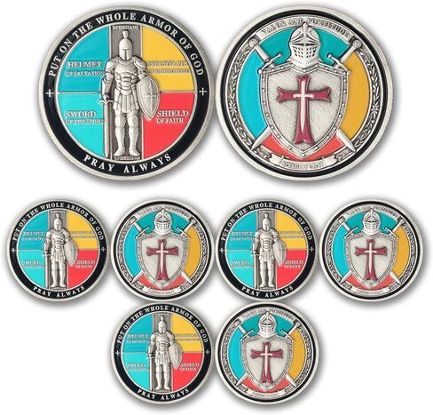 Armor of God Challenge Coin - Exquisite Christian Gift - Prayer Coin - Symbol of Faith - Perfect for Christian Church School in Kuwait